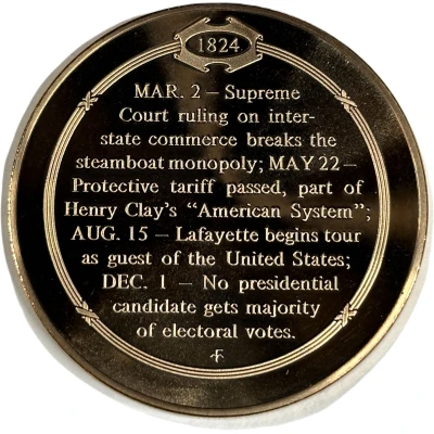Medal - History of the United States Lafayette Begins Hero's Tour of America ND back