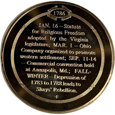 Medal - History of the United States Shays' Rebellion ND back