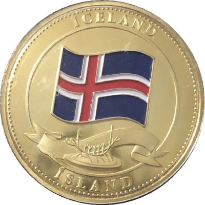 Medal - Iceland Coat of Arms and Flag ND back