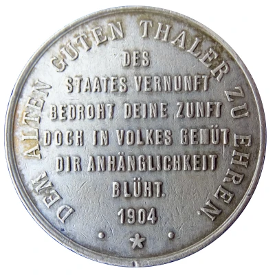 Medal - In memory of the thaler currency back