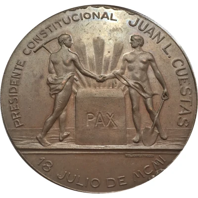 Medal - Inauguration of the port of Montevideo Juan Lindolfo Cuestas front