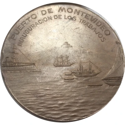 Medal - Inauguration of the port of Montevideo Juan Lindolfo Cuestas back