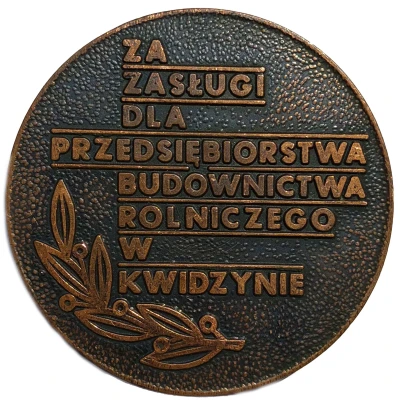 Medal Kwidzyn (Przedsiębiorstwo Budownictwa Rolniczego) ND back