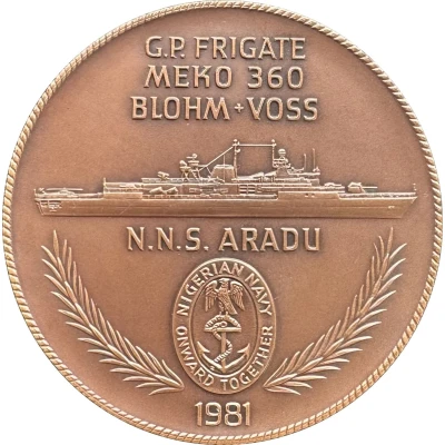 Medal - Launch of the Frigate N. N. S. Aradu back