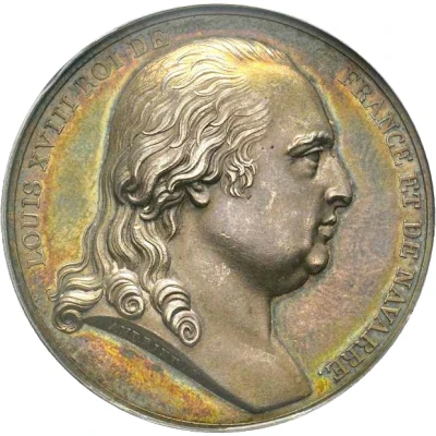 Medal - Louis XVIII Arrival to shore of the new king front
