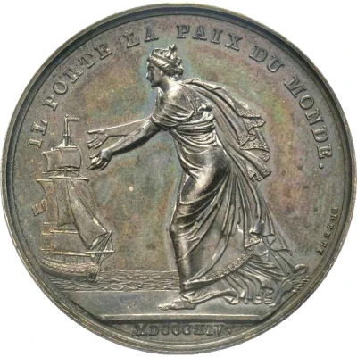 Medal - Louis XVIII Arrival to shore of the new king back