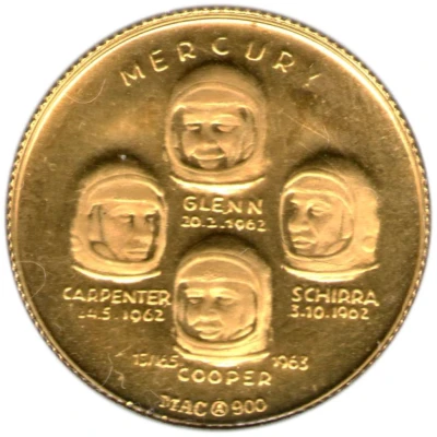 Medal - Mercury Glenn Carpenter Schirra Cooper ND front