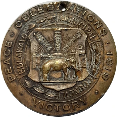 Medal - Peace Celebrations 1919 Bulawayo back