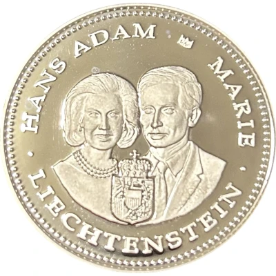 Medal - Prince Hans Adam II and Princess Maria Schloss Vaduz ND front