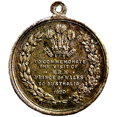 Medal - Prince of Wales - Australian Royal Visit 1920 Event Souvenir back