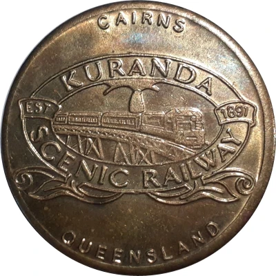 Medal - QLD - Kuranda Scenic Railway (Tourist Souvenir) ND front