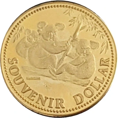 Medal - Queensland Souvenir Dollar Tourist Souvenir back