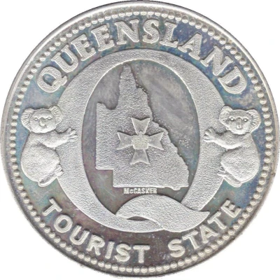 Medal - Queensland Souvenir Dollar (Tourist Souvenir) ND front