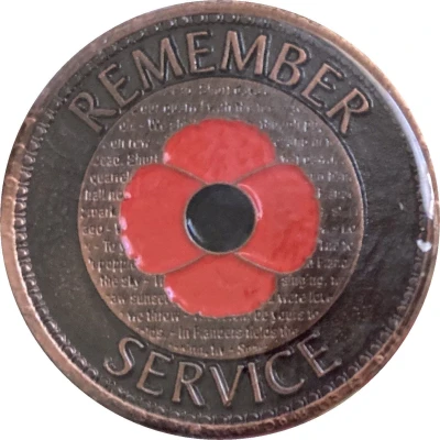 Medal - Remember Service - Red Poppy Military Medal front