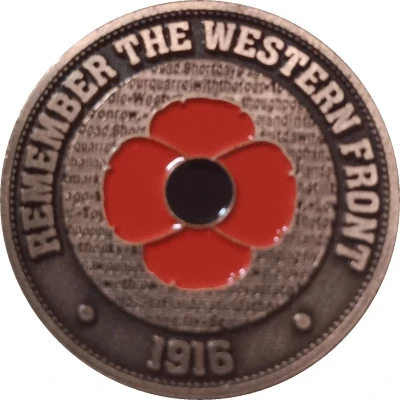 Medal - Remember the Western Front - Red Poppy Military Medal front