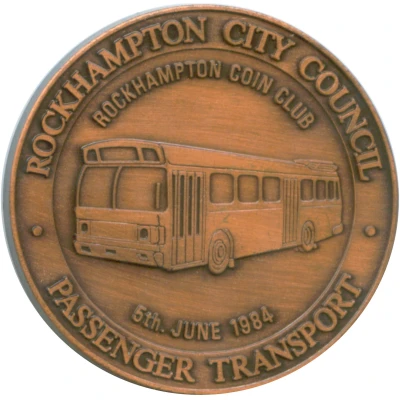 Medal - Rockhampton 75th Anniv Public Transport 1984 Rockhampton Coin Club front