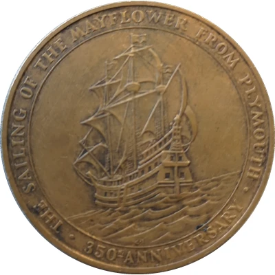 Medal - Sailing of the pilgrim fathers Plymouth front