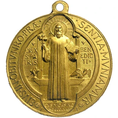 Medal - Saint Benedict 1400th Anniversary front