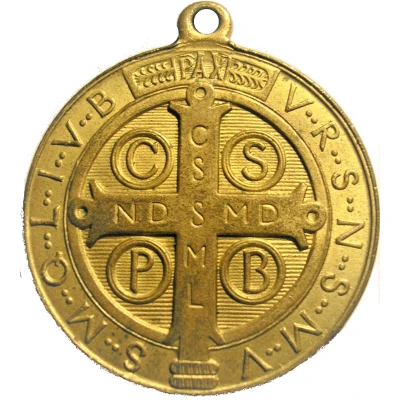 Medal - Saint Benedict 1400th Anniversary back