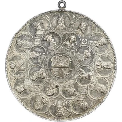 Medal - Saxon Union Days Silver-plated cast tin back