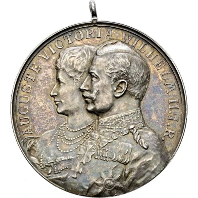 Medal - Silver wedding of Wilhelm II and Auguste Victoria front