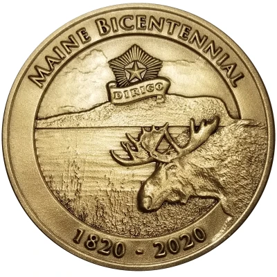 Medal - State of Maine Bicentennial brass front