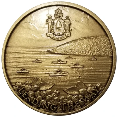 Medal - State of Maine Bicentennial brass back