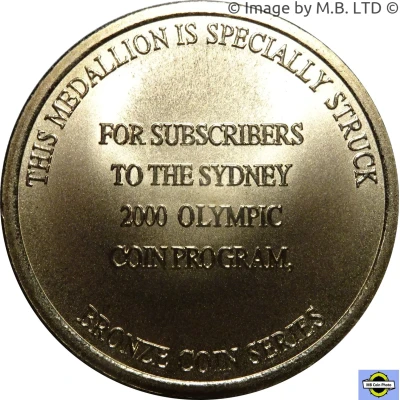 Medal - Subscriber Medallion Sydney 2000 Olympics $5 Coin Series back