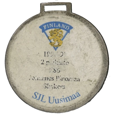 Medal - Suomen Jääkiekkoliiton Aluemestari (Uusimaa) ND back