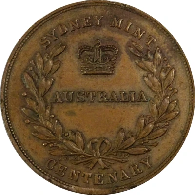 Medal - Sydney Mint Centenary Australian Numismatic Society back