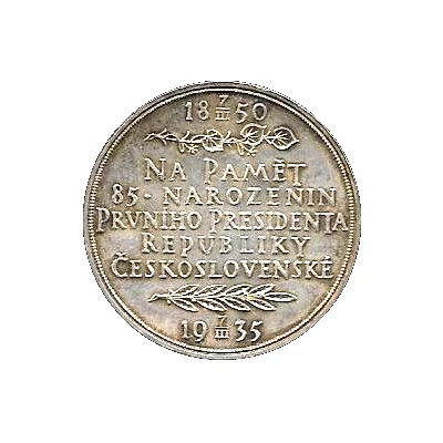 Medal T. G. Masaryk, 1935 85th birthday, Ag 32mm back