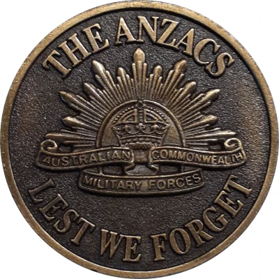 Medal - The ANZACS (Lest We Forget) ND back