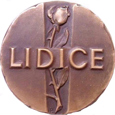 Medal - The rose of Lidice 25th Anniversary of Massacre back