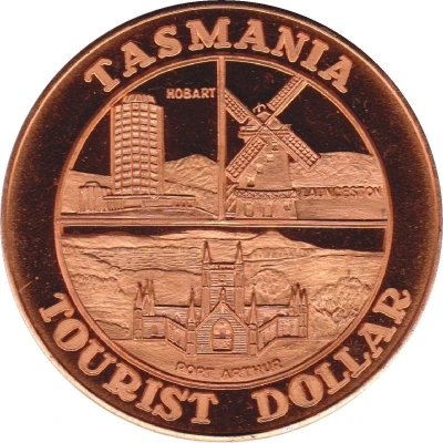 Medal - Tourist Dollar (Tasmania - Holiday State; Tourist Souvenir) ND back