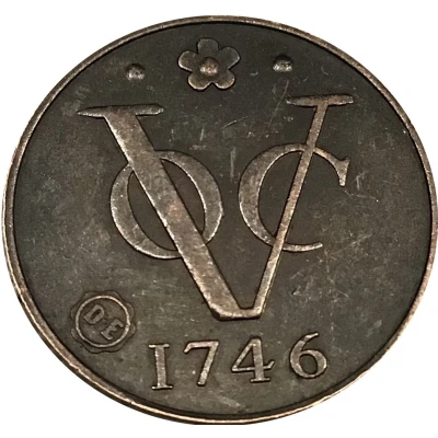 Medal - VOC 1 duit "1746" front