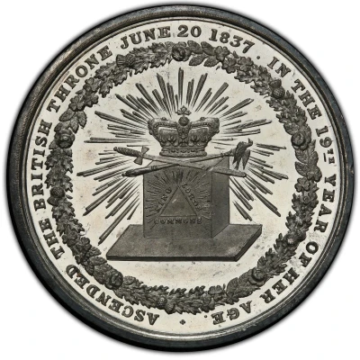 Medal - Victoria Accession; T. Halliday, 46mm back