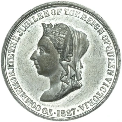 Medal - Victoria Golden Jubilee; Stokes, white metal front