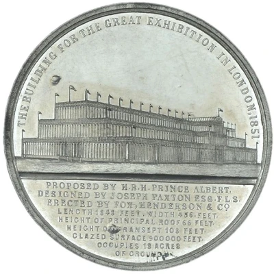 Medal - Victoria Great Exhibition; T. Ottley, 53mm back