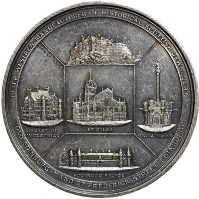 Medal - Victoria International Exhibition of Industry, Science and Art; silver back