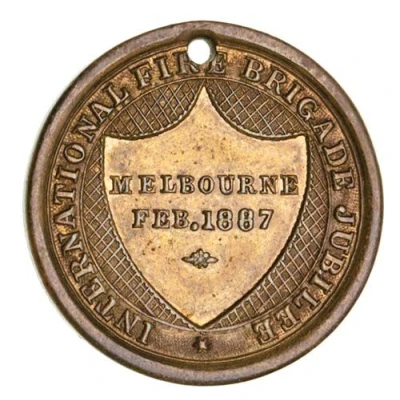 Medal - Victoria International Fire Brigade Jubilee back