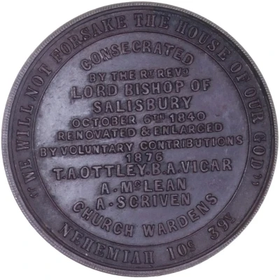 Medal - Victoria St John’s Church back