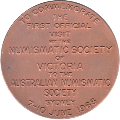 Medal - Visit by Numismatic Society of Victoria Australian Numismatic Society back