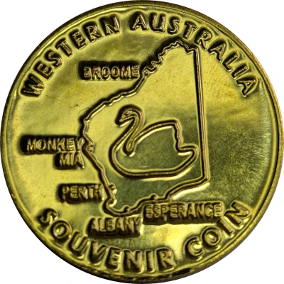 Medal - WA - Australian Map & Flag (Tourist Souvenir) ND back