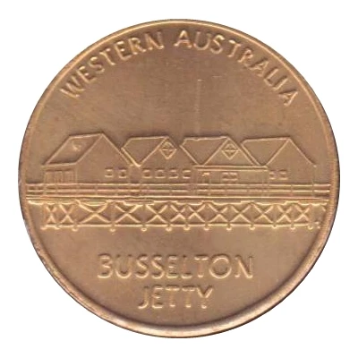 Medal - WA - Busselton Jetty (Tourist Souvenir) ND front