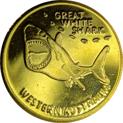 Medal - WA - Great White Shark (Tourist Souvenir) ND front