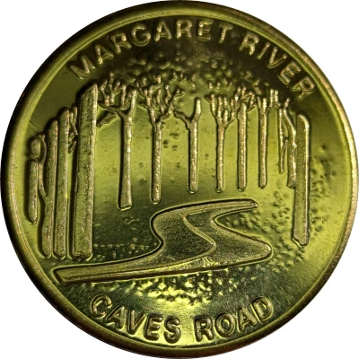 Medal - WA - Margaret River; Caves Road (Tourist Souvenir) ND front