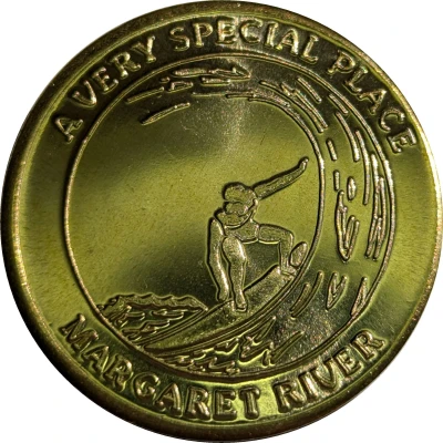 Medal - WA - Margaret River; Surfer (Tourist Souvenir) ND front