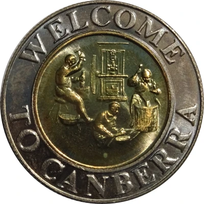 Medal - Welcome to Canberra RAM Bimetalic Mint Token ND back