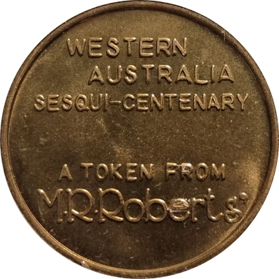 Medal - Western Australia Sesquicentenary; Founder Capt. Stirling ND back