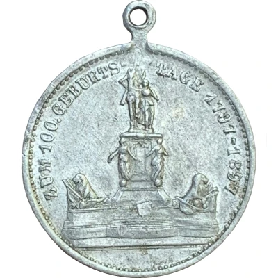 Medal - Wilhelm I 100th birthday of emperor; Prussia back